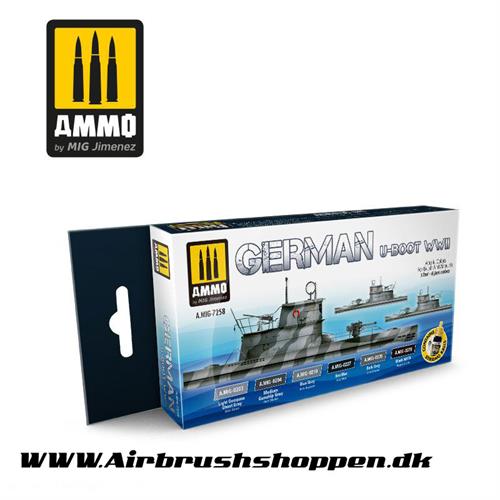 A.MIG-7258 German U-Boot WWII Set 6 x 17 ml